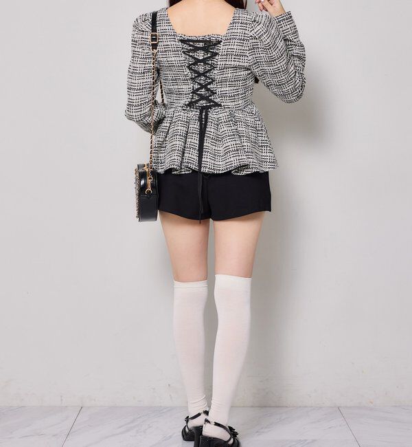  「バックレースアップペプラムブラウス」|シャツ・ブラウス|