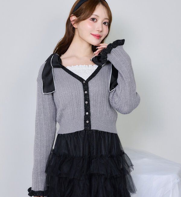  「肩リボンシャーリングトップス」|プルオーバー|