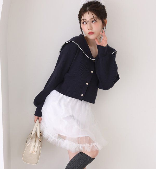  「ロゴ刺繍セーラーニット」|ニット・セーター|