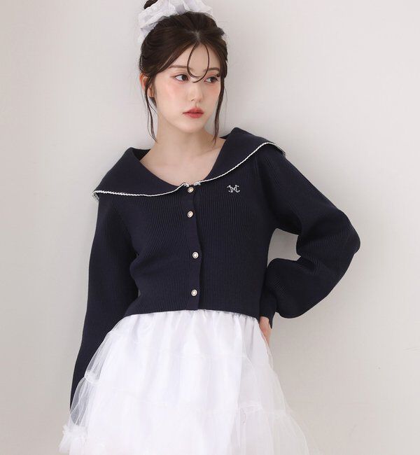  「ロゴ刺繍セーラーニット」|ニット・セーター|