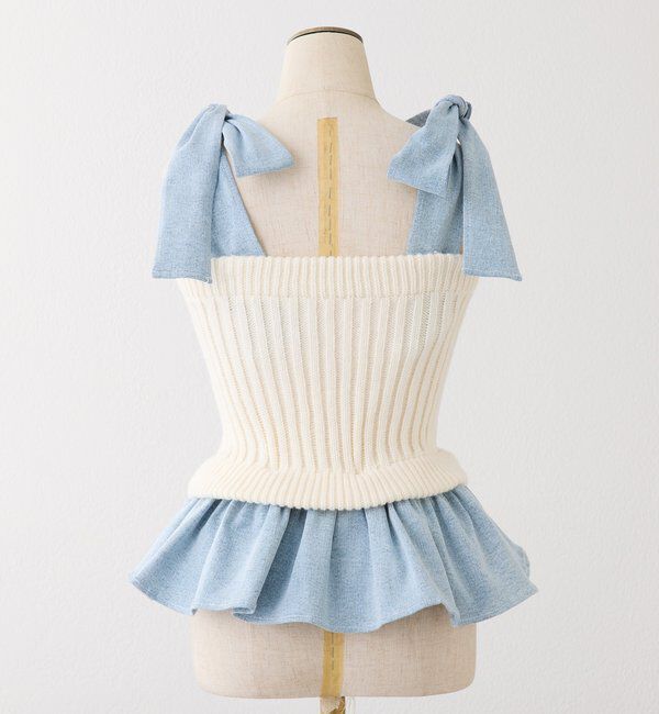  「【Denim Collection】肩リボンビスチェ」|シャツ・ブラウス|