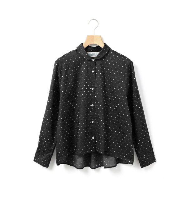 MidiUmi「MidiUmi ドット柄ダッチカラーシャツ」|シャツ・ブラウス|ブラック
