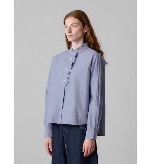 MidiUmi「MidiUmi フロントハーフフリルシャツ」|シャツ・ブラウス|