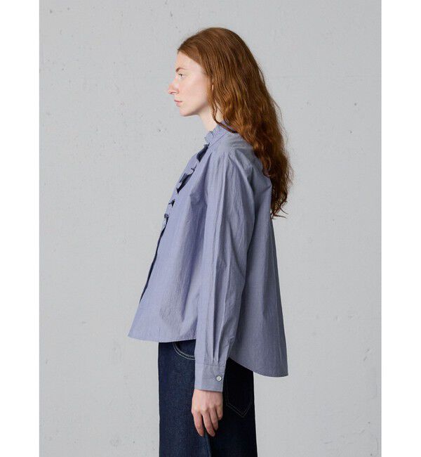 MidiUmi「MidiUmi フロントハーフフリルシャツ」|シャツ・ブラウス|