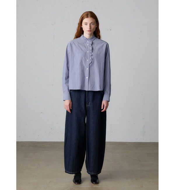 MidiUmi「MidiUmi フロントハーフフリルシャツ」|シャツ・ブラウス|