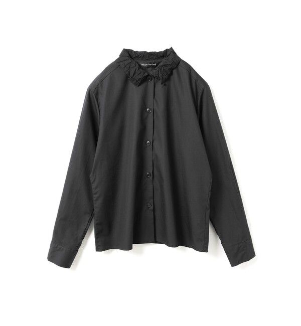 mizuiro ind「mizuiro ind ワッシャーカラーシャツ」|シャツ・ブラウス|ブラック