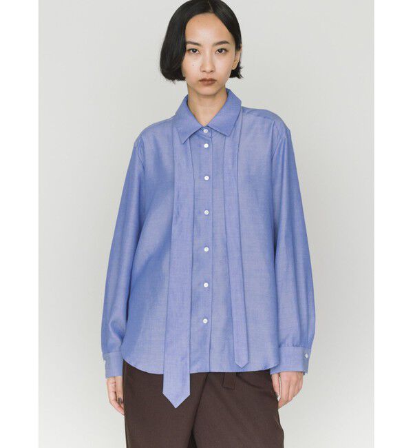 MIDIUMISOLID「MIDIUMISOLID for Ladies レギュラーカラータイ付シャツ」|シャツ・ブラウス|