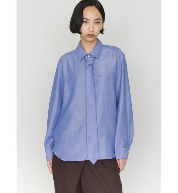 MIDIUMISOLID「MIDIUMISOLID for Ladies レギュラーカラータイ付シャツ」|シャツ・ブラウス|