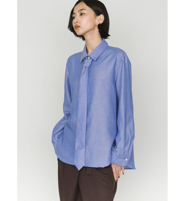 MIDIUMISOLID「MIDIUMISOLID for Ladies レギュラーカラータイ付シャツ」|シャツ・ブラウス|