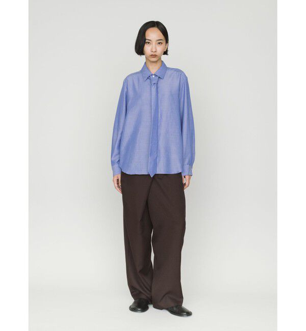 MIDIUMISOLID「MIDIUMISOLID for Ladies レギュラーカラータイ付シャツ」|シャツ・ブラウス|