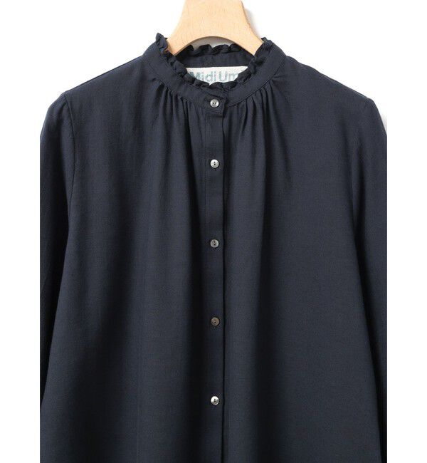 MidiUmi「MidiUmi フリルカラーギャザーネックシャツ」|シャツ・ブラウス|