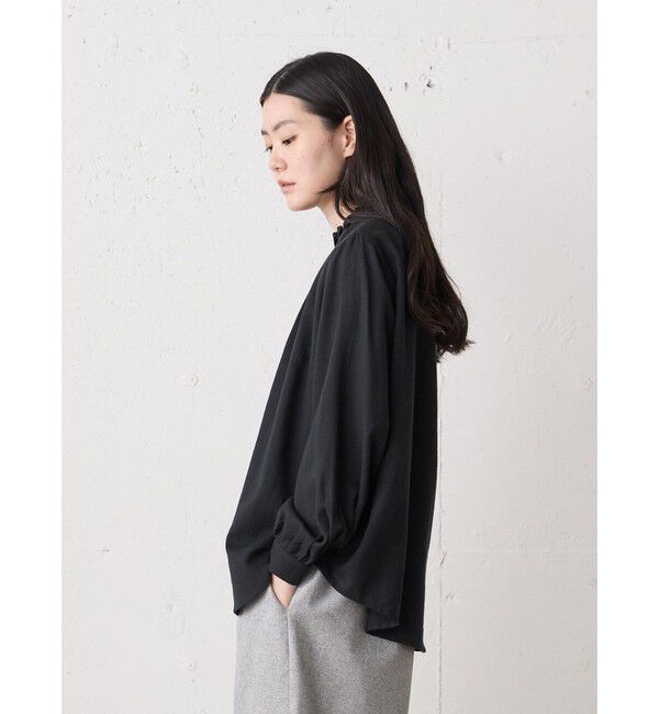 MidiUmi「MidiUmi フリルカラーギャザーネックシャツ」|シャツ・ブラウス|