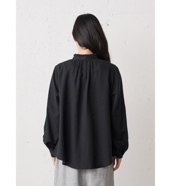 MidiUmi「MidiUmi フリルカラーギャザーネックシャツ」|シャツ・ブラウス|