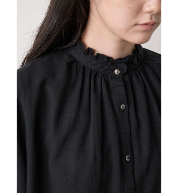 MidiUmi「MidiUmi フリルカラーギャザーネックシャツ」|シャツ・ブラウス|