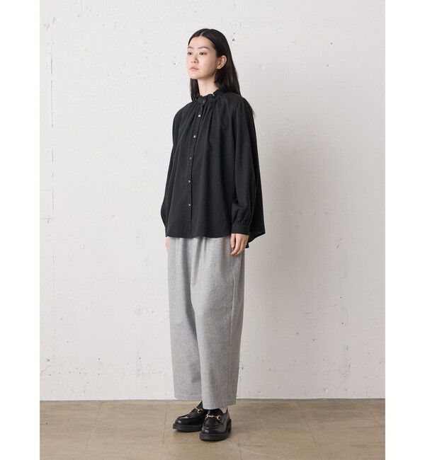 MidiUmi「MidiUmi フリルカラーギャザーネックシャツ」|シャツ・ブラウス|