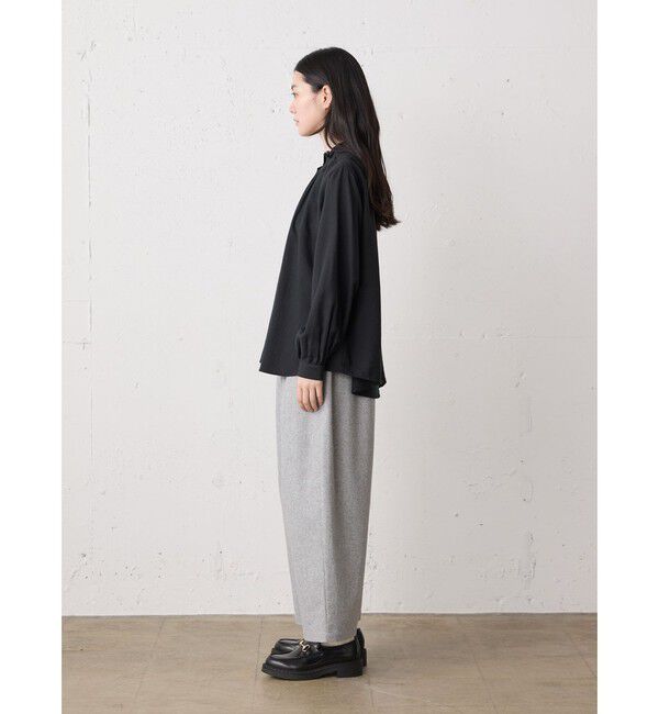 MidiUmi「MidiUmi フリルカラーギャザーネックシャツ」|シャツ・ブラウス|