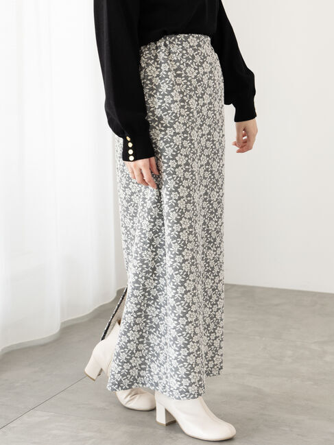 Te chichi TERRASSE「フラワージャカードカットスカート」|スカート|ブラック