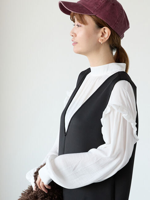 Lugnoncure「袖フリルスタンドブラウス」|シャツ・ブラウス|