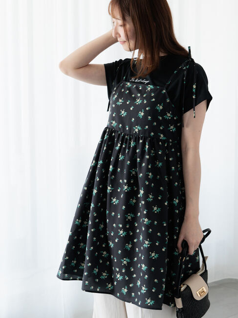 Te chichi TERRASSE「フラワープリントミニキャミワンピース《2025summer catalog item》」|ワンピース|ブラック