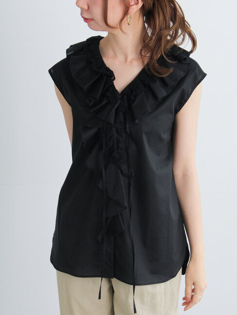 Te chichi「ラッフルフリルレースブラウス」|シャツ・ブラウス|ブラック