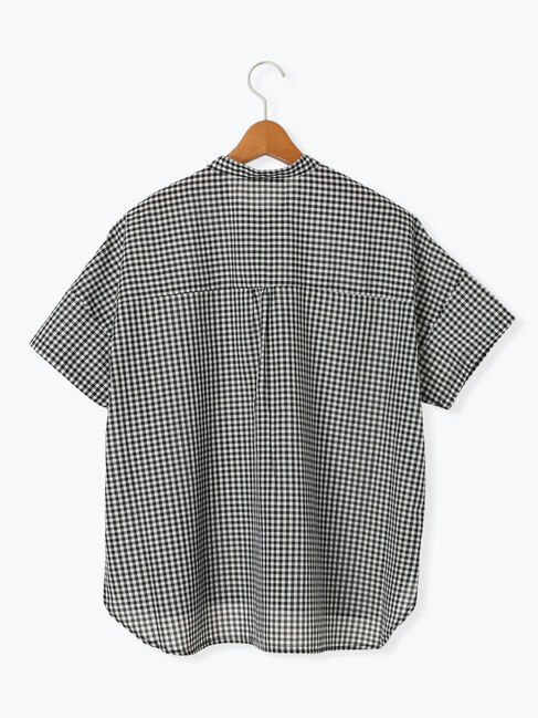 Lugnoncure「【イージーケア】無地/柄アソート金釦バンドカラーシャツ」|シャツ・ブラウス|