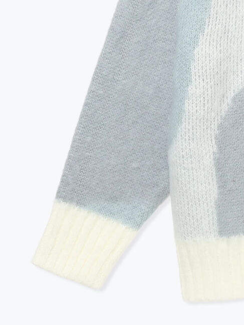 Lugnoncure「起毛ジャカードパッチワーク風Vネックカーディガン」|カーディガン|