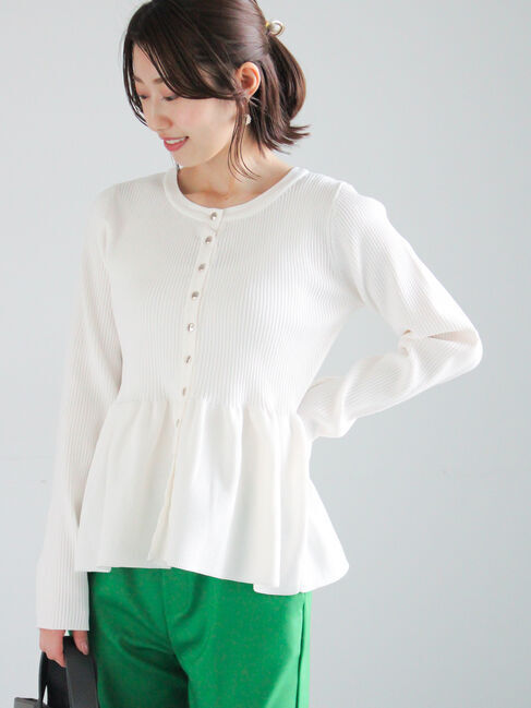 Te chichi「前後2WAYペプラムカーディガン」|カーディガン|