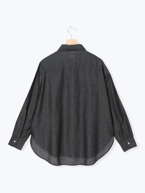 Samansa Mos2 blue「デニムオーバーシャツ」|シャツ・ブラウス|