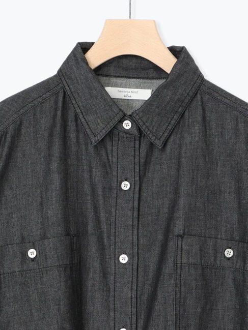 Samansa Mos2 blue「デニムオーバーシャツ」|シャツ・ブラウス|