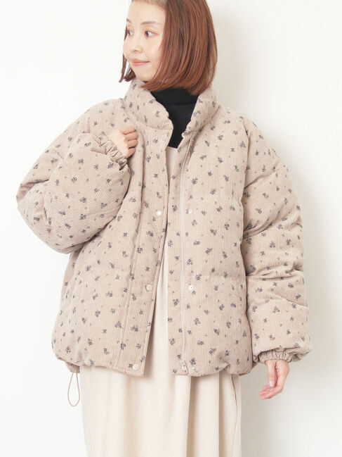 Samansa Mos2「柄アソートコーディロイブルゾン」|ブルゾン・スタジャン|ベージュ