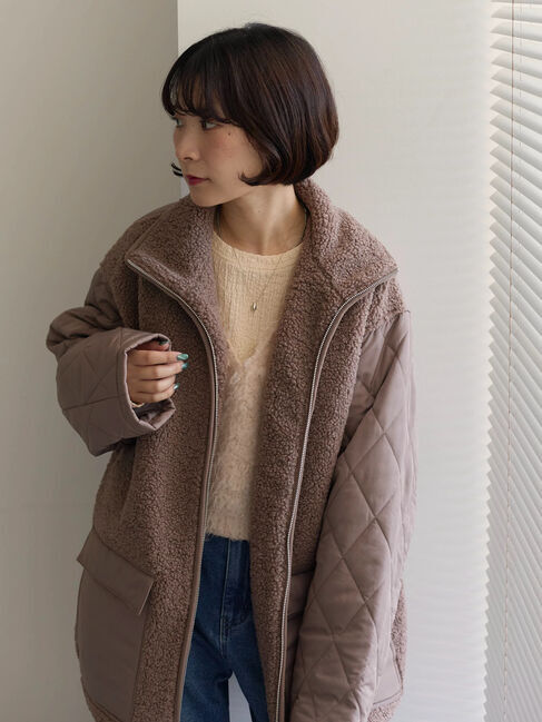 Samansa Mos2 blue「ふくれジャカードクルーネックプルオーバー」|Tシャツ・カットソー|