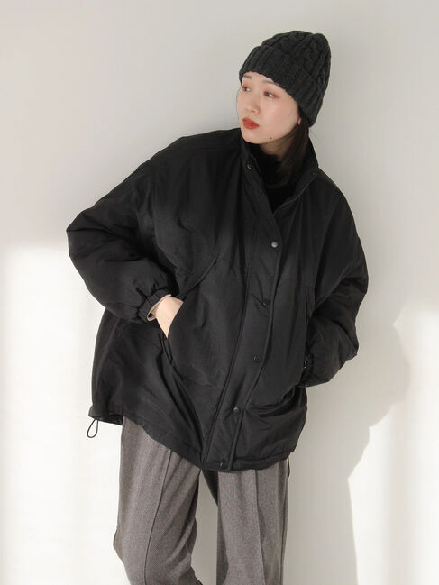 Samansa Mos2 blue「中綿モンスターコート」|その他|ブラック