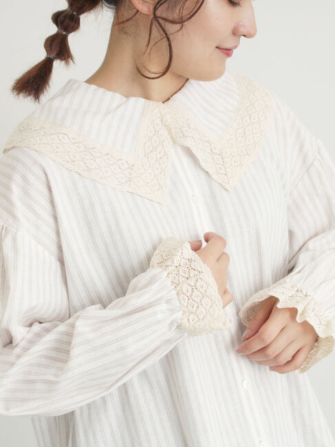 Samansa Mos2「【2WAY】レースBig襟取り外しブラウス」|シャツ・ブラウス|