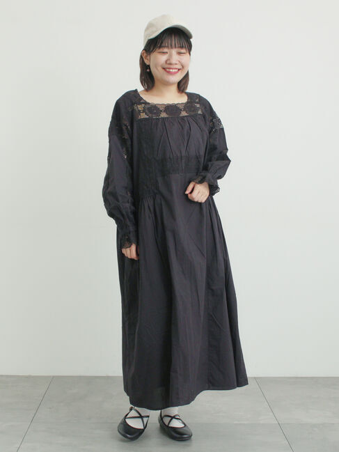 Samansa Mos2「ローズ柄レーススクエアネックワンピース」|ワンピース|