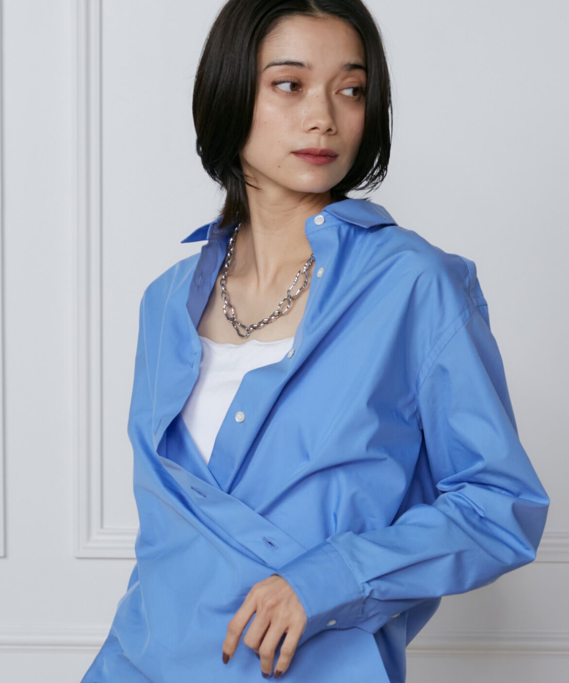 INED「《大きいサイズ》オーバーサイズシャツ」|シャツ・ブラウス|