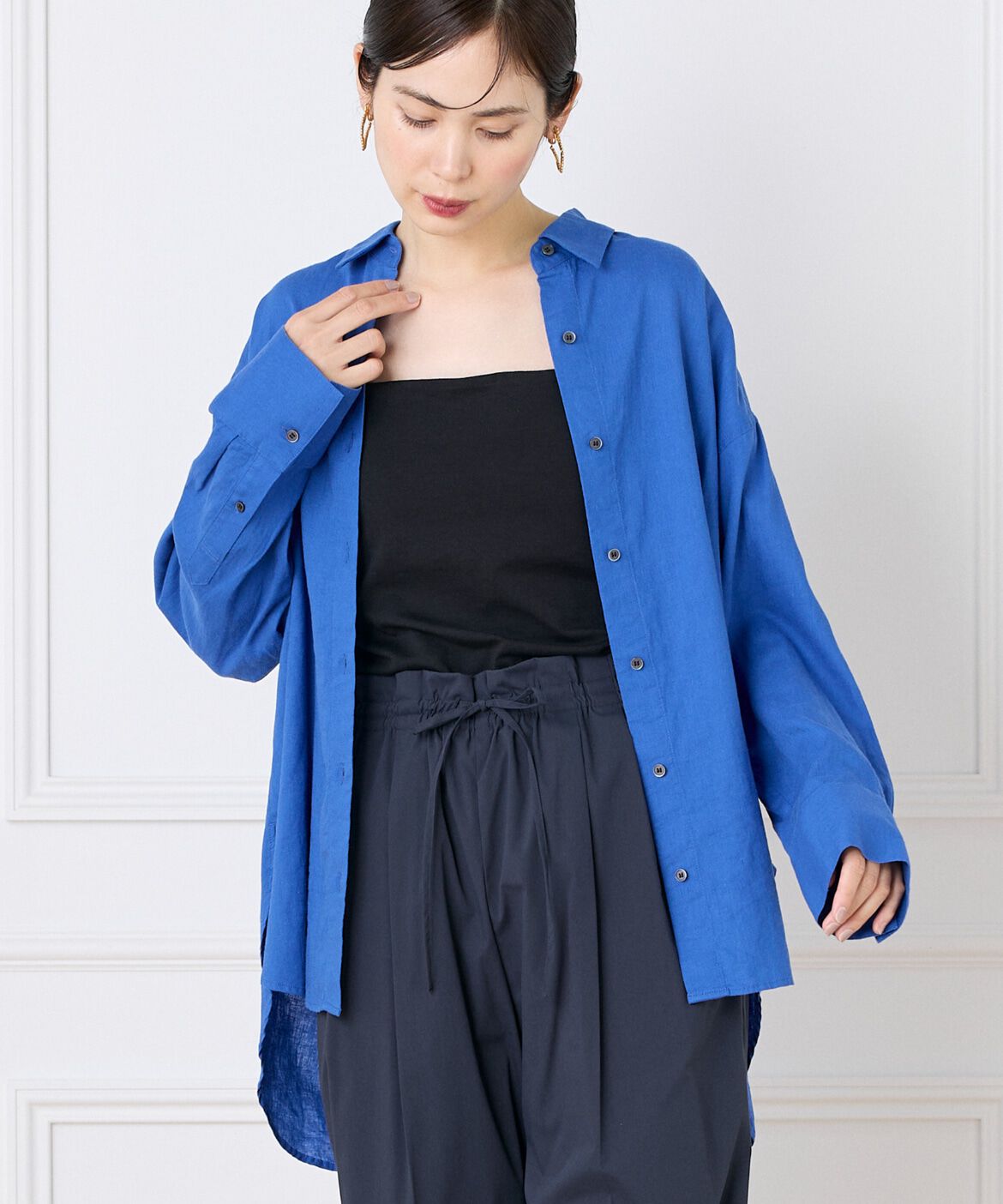 DAY by DAY it&rsquo;s international「オーバーサイズリネンシャツ《FUDGE 7月号掲載商品》」|シャツ・ブラウス|ブルー1