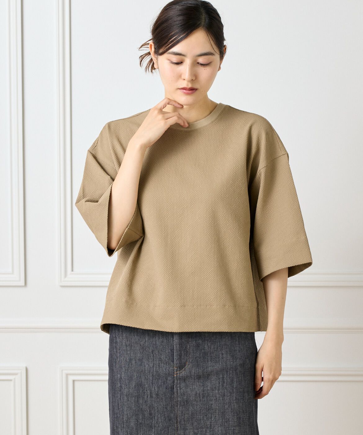 DAY by DAY it&rsquo;s international「バックタックＴブラウス《グランサッカー》」|シャツ・ブラウス|ベージュ2