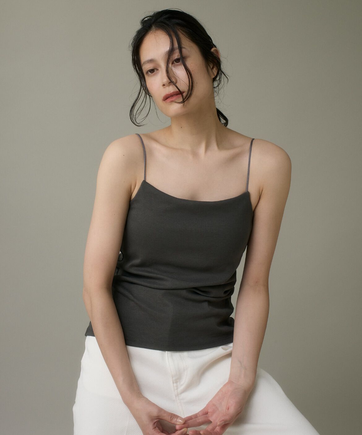 DAY by DAY it&rsquo;s international「カップ付きキャミソール《スビン綿MIXフライス》」|Tシャツ・カットソー|チャコールグ 3