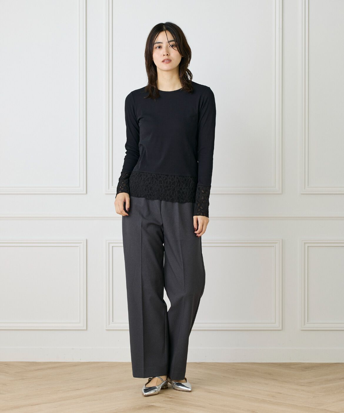 DAY by DAY it&rsquo;s international「レースドッキングクルーネックカットソー」|Tシャツ・カットソー|