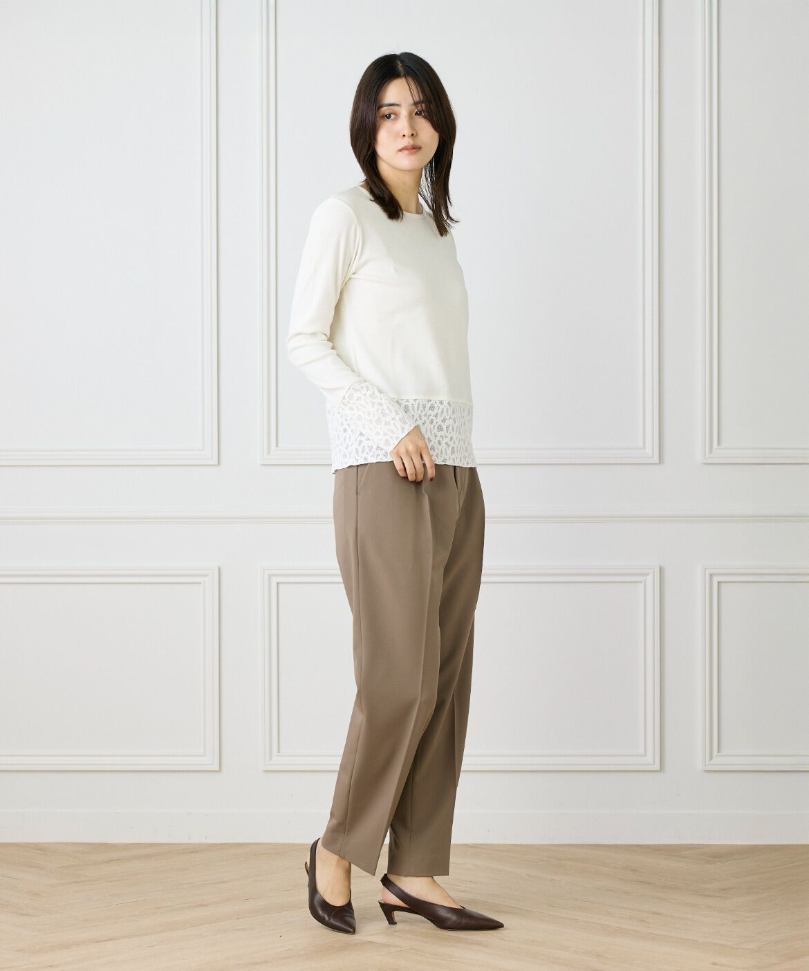 DAY by DAY it&rsquo;s international「レースドッキングクルーネックカットソー」|Tシャツ・カットソー|