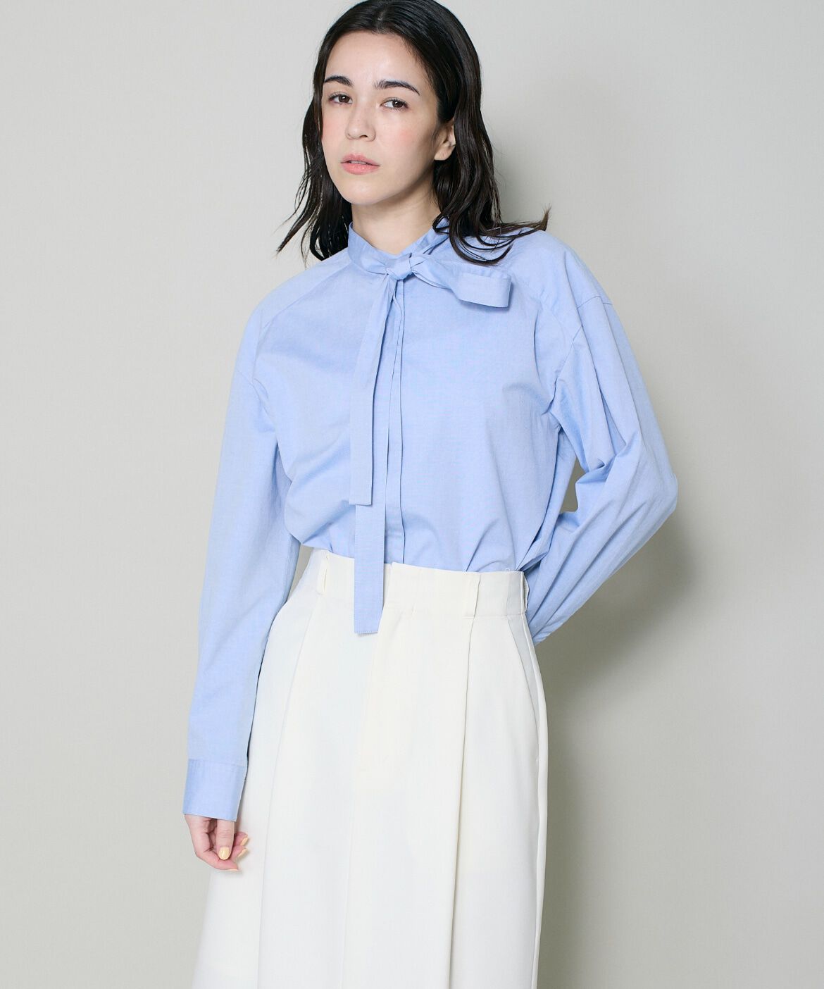 DAY by DAY it&rsquo;s international「ボウタイ付きオックスシャツブラウス」|シャツ・ブラウス|ブルー1