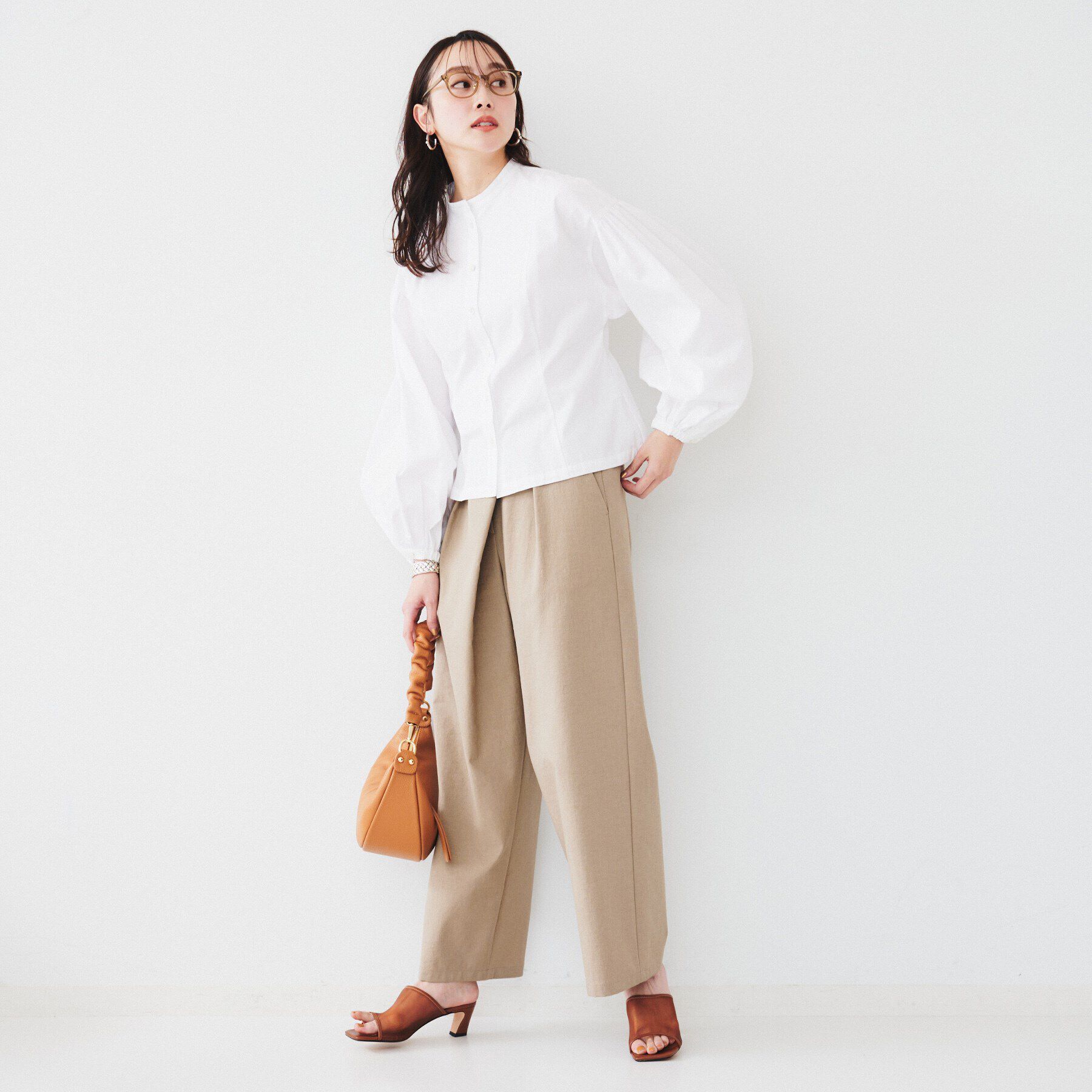 UNTITLED「【体型カバー】タイプライター ボリュームスリーブシャツ」|シャツ・ブラウス|