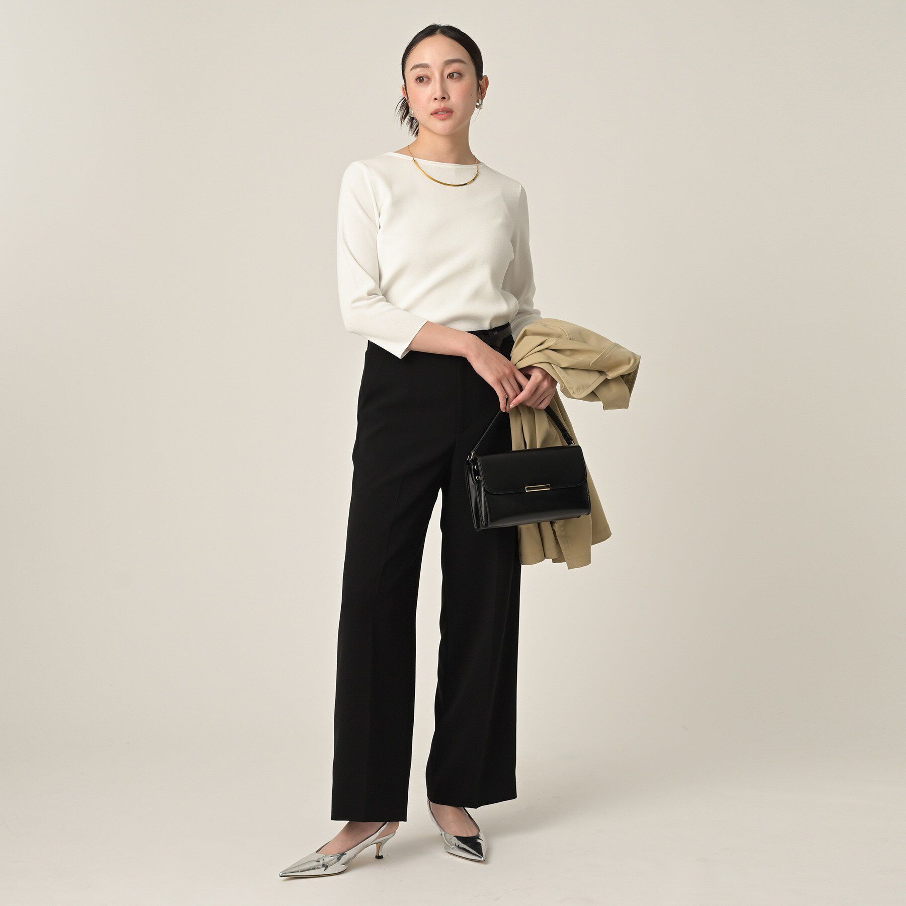 UNTITLED「ボートネックコットンプルオーバー」|ニット・セーター|