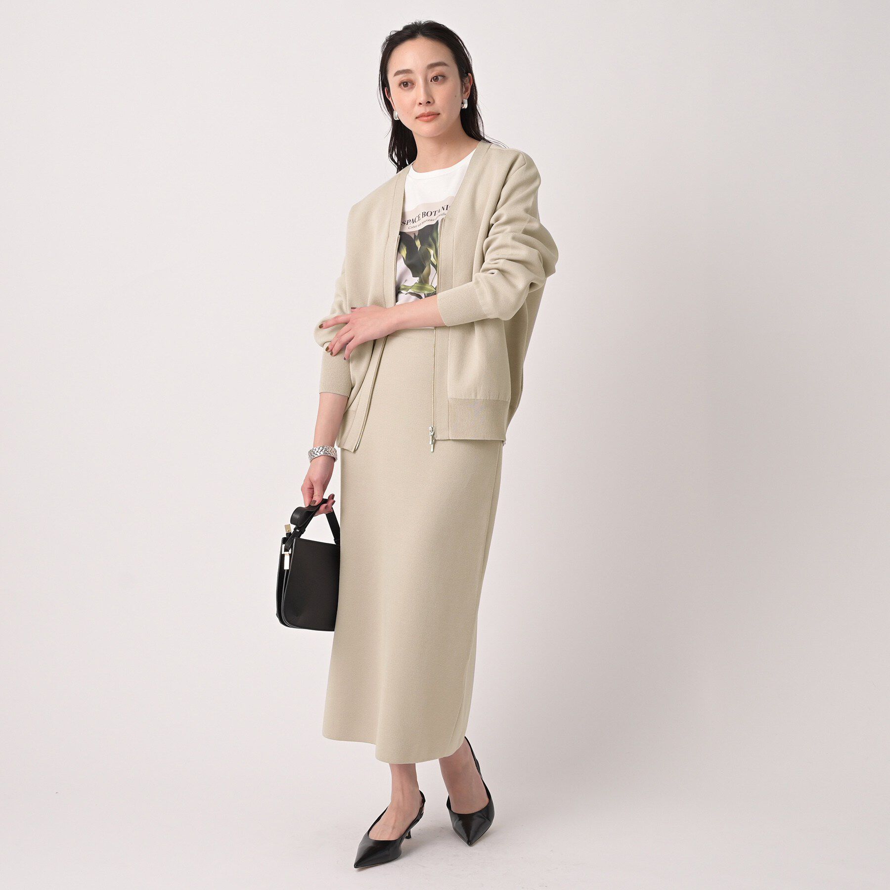 UNTITLED「ジップアップニットカーディガン」|カーディガン|