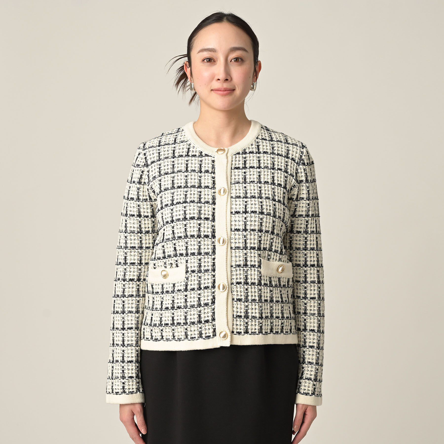 UNTITLED「【TORRAZZO DONNA】ツイードコットンカーディガン」|カーディガン|