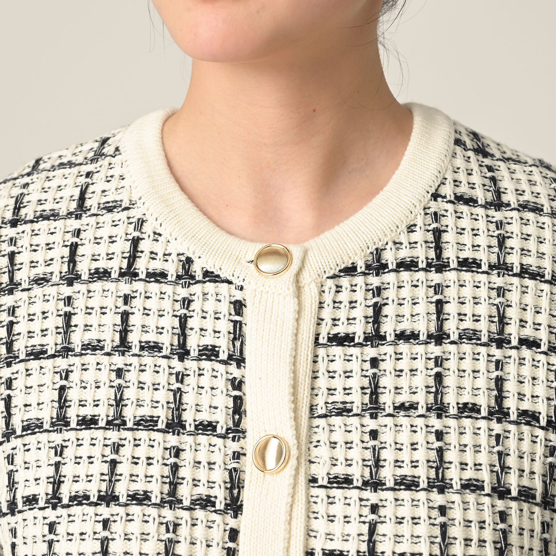 UNTITLED「【TORRAZZO DONNA】ツイードコットンカーディガン」|カーディガン|