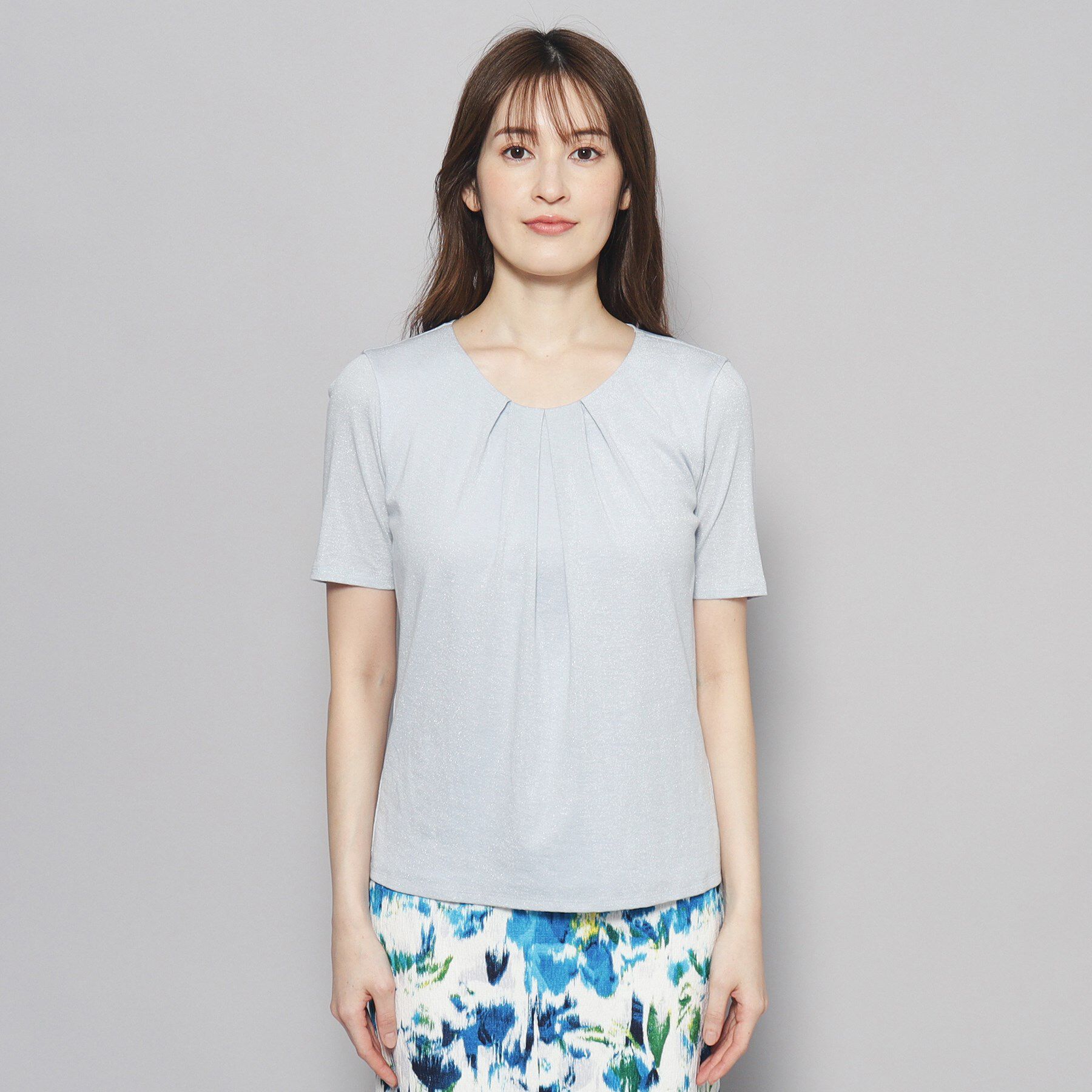 COUP DE CHANCE「【洗える／日本製／ラメ入り】上品ラウンドネックプルオーバー」|Tシャツ・カットソー|