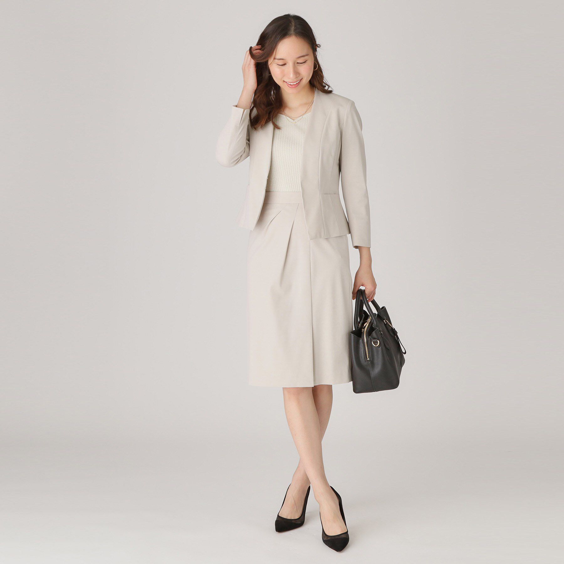 COUP DE CHANCE「【洗える／日本製】細見えカラーレスジャケット」|ノーカラージャケット|