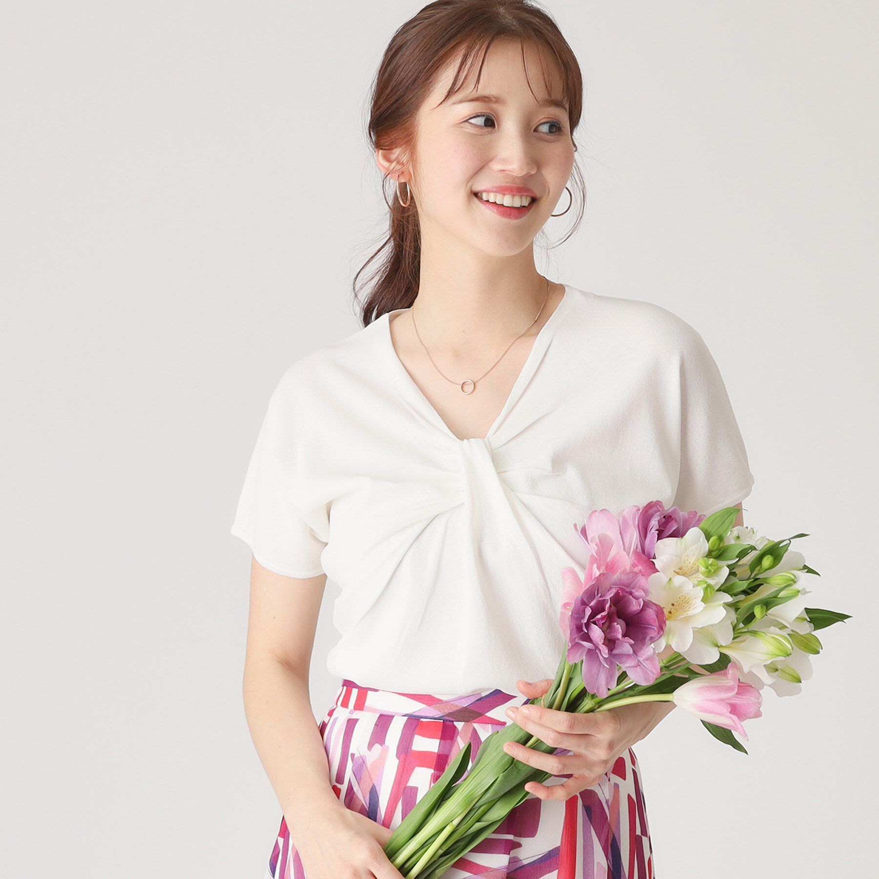 COUP DE CHANCE「【洗える】捻りデザインのニットトップス」|ニット・セーター|