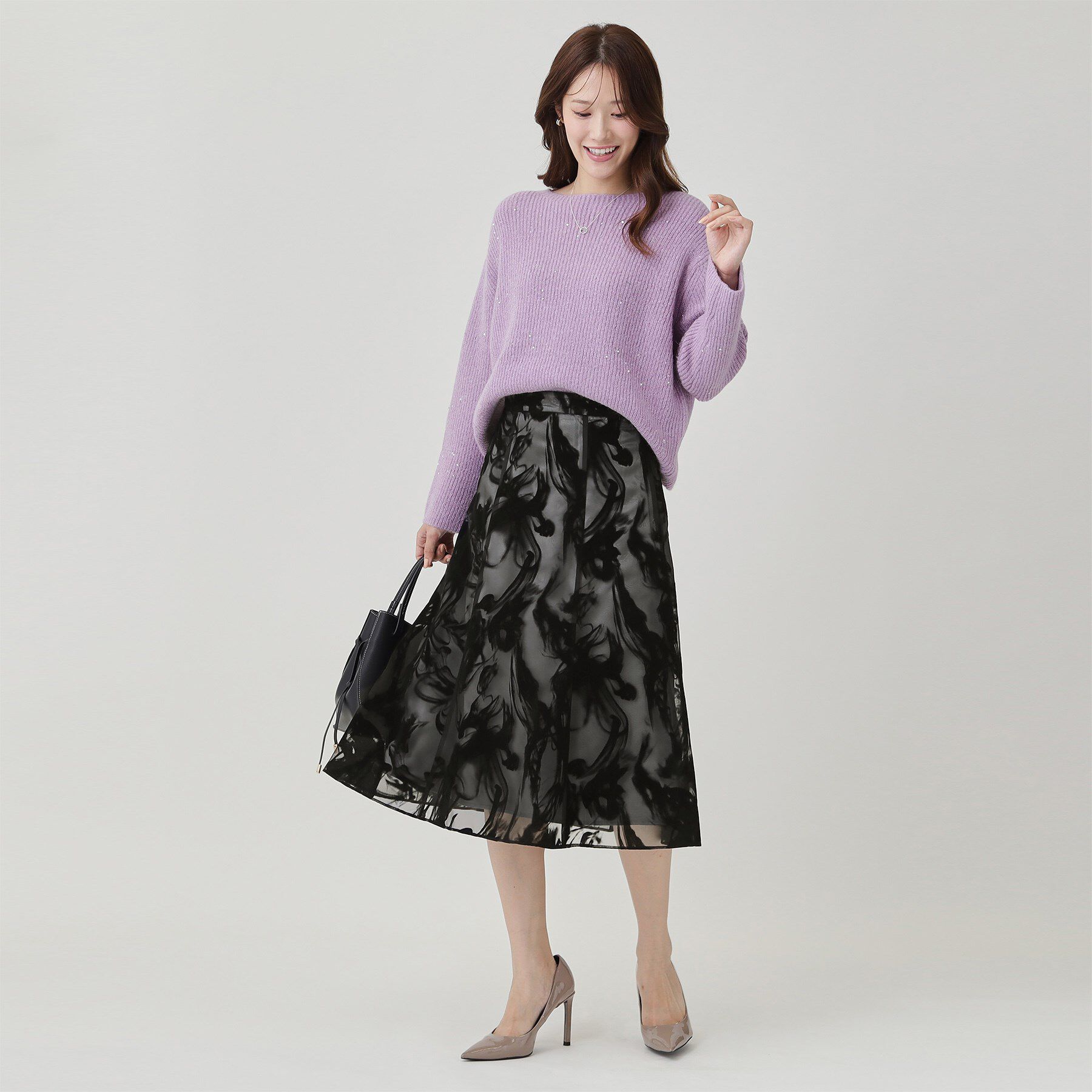 COUP DE CHANCE「【手洗い可／日本製】フロッキープリントのスカート」|スカート|